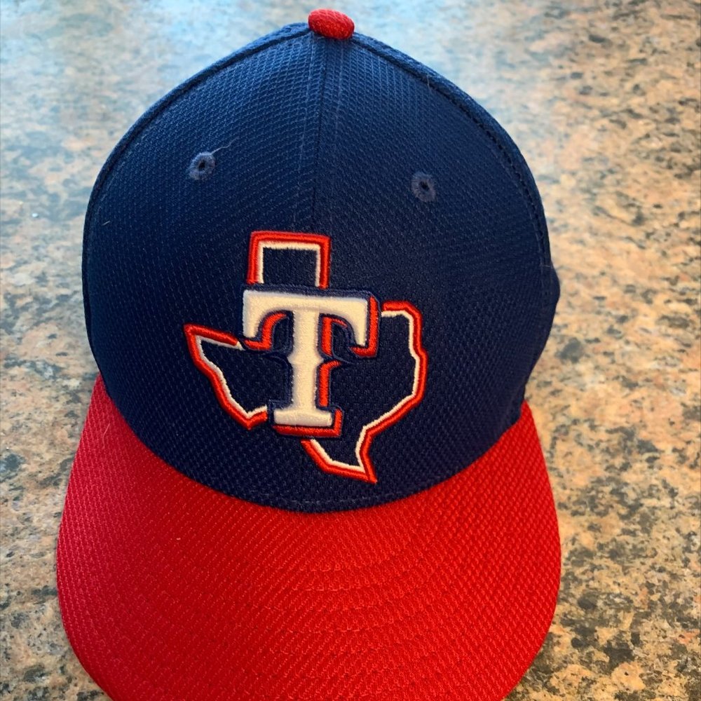 Texas Rangers Fitted Baseball Cap Hat sz 7 5/8 NEW